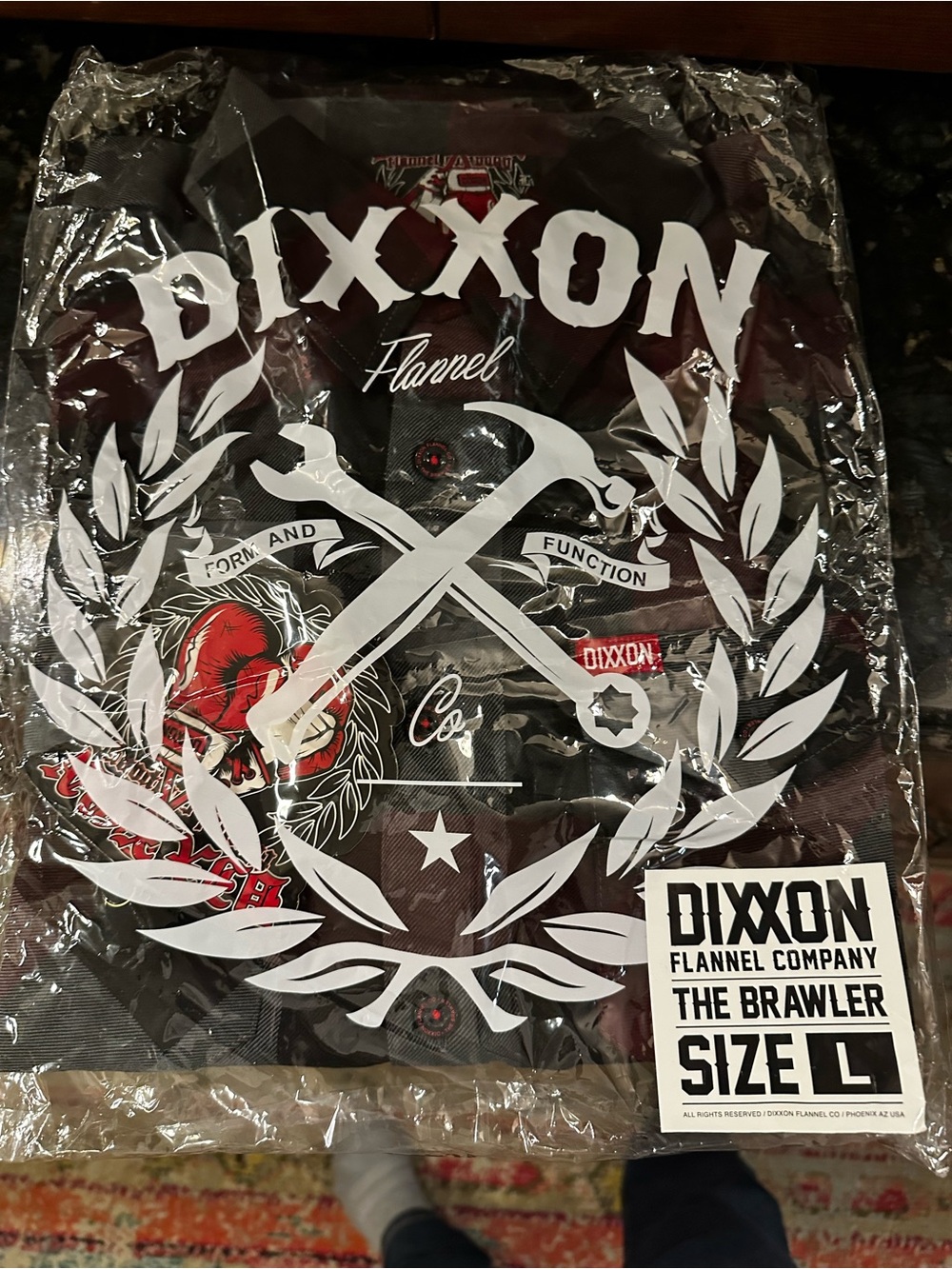 DIXXON The Brawler Men's Button-Down Flannel Shirt - Red & Black